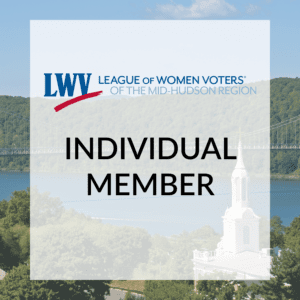 Promotional graphic for the league of women voters of the mid-hudson region indicating Individual Member membership.